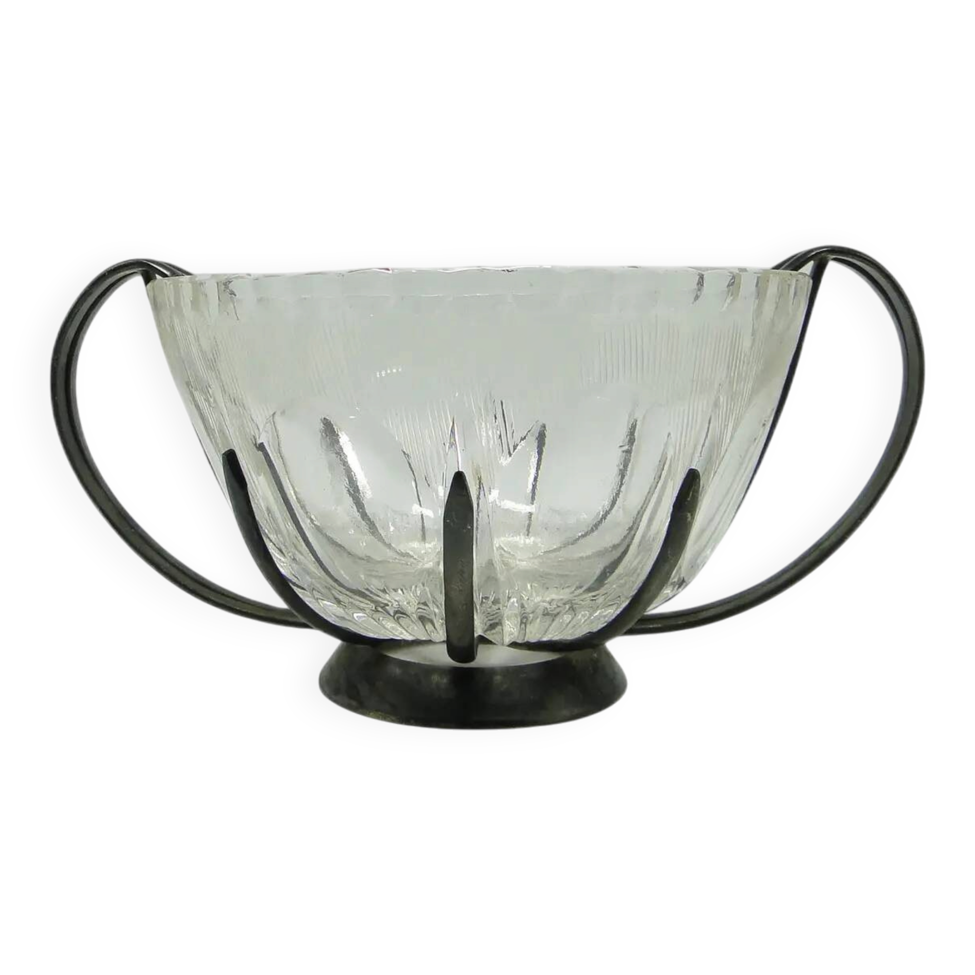 Sucrier moderne du milieu du siècle, en verre, Pologne, années 1960.