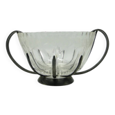 Sucrier moderne du milieu du siècle, en verre, Pologne, années 1960.