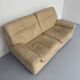 Old 2-seater beige leather sofa designed by Carl Larsson De Sede, vintage 80s