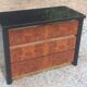 Roche Bobois Mahey black lacquer and burl commode with 3 drawers.