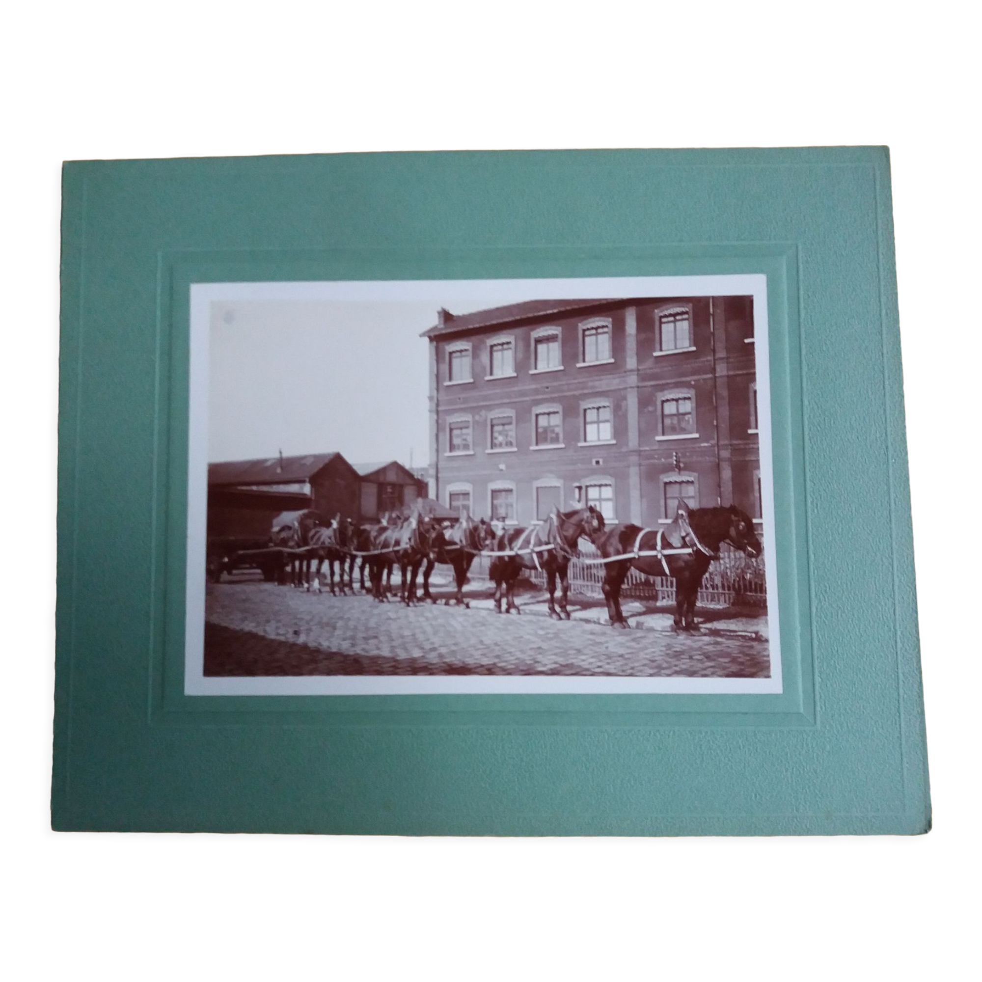 Old photograph 1900 carriage horses and coachman State Railways