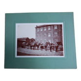 Old photograph 1900 horse-drawn carriage and coachman State Railways