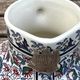 Antique pitcher / milk jug / vase in Gien earthenware with a Kashmir pattern.
