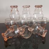 Set of 10 vintage pink glasses