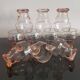 Lot de  10 verres rose vintage