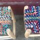 Ensemble de 2 tabourets boucherouite style rainbow