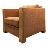 Club chairs Hugues Chevalier sycamore and suede