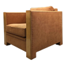 Club chairs Hugues Chevalier sycamore and suede