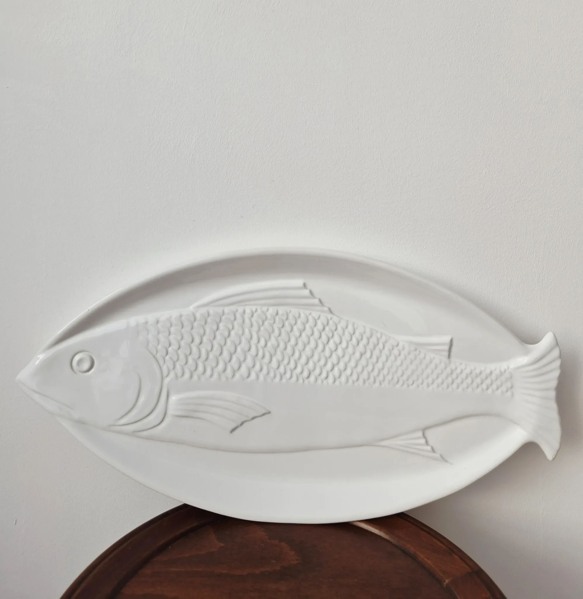 Large vintage ceramic plate "Fish" from Portugal -