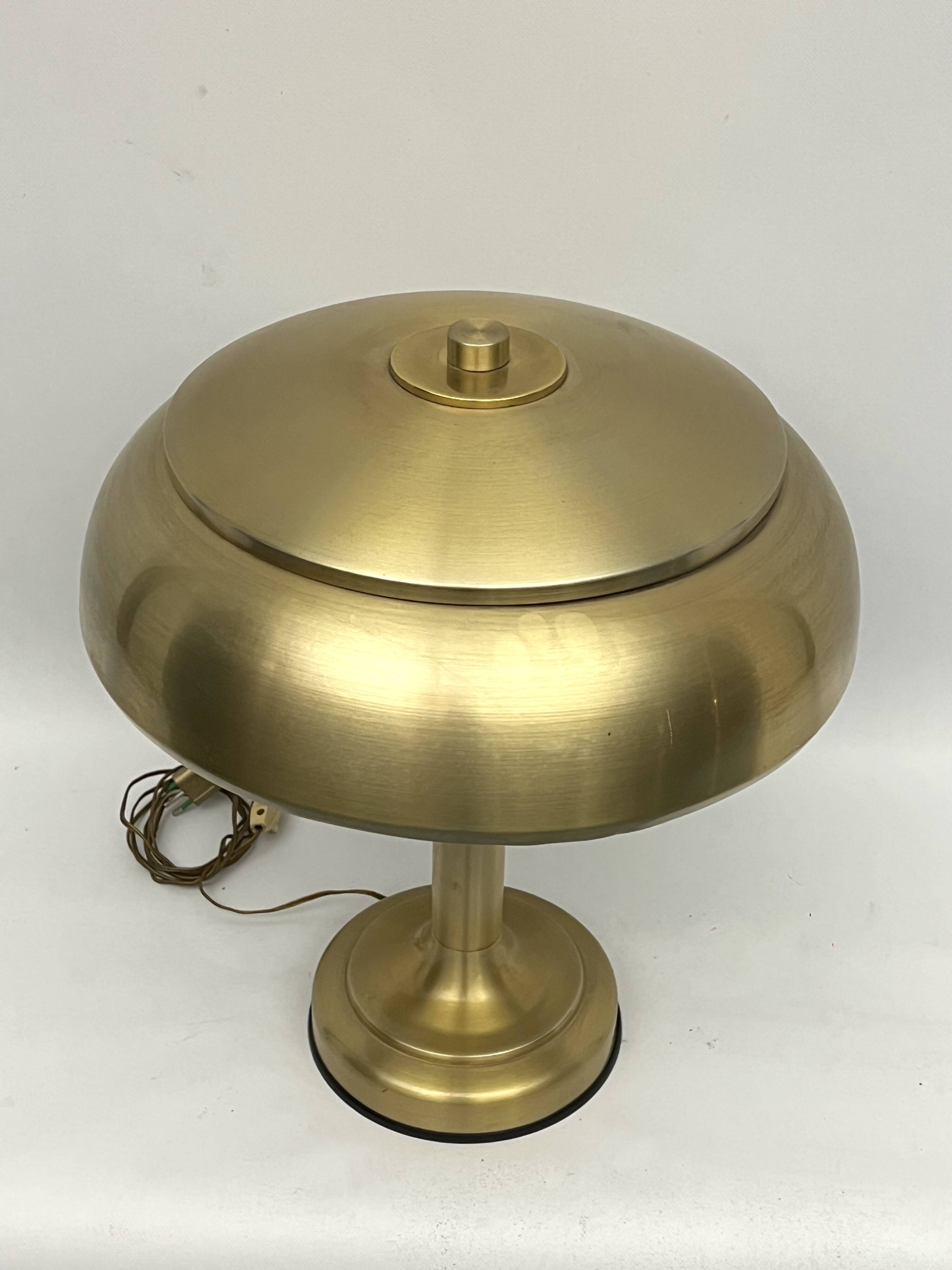 Vintage Ministerial gilded table lamp. Italy 1950s