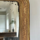 Old mirror louis Philippe gilded gold leaf pediment angels