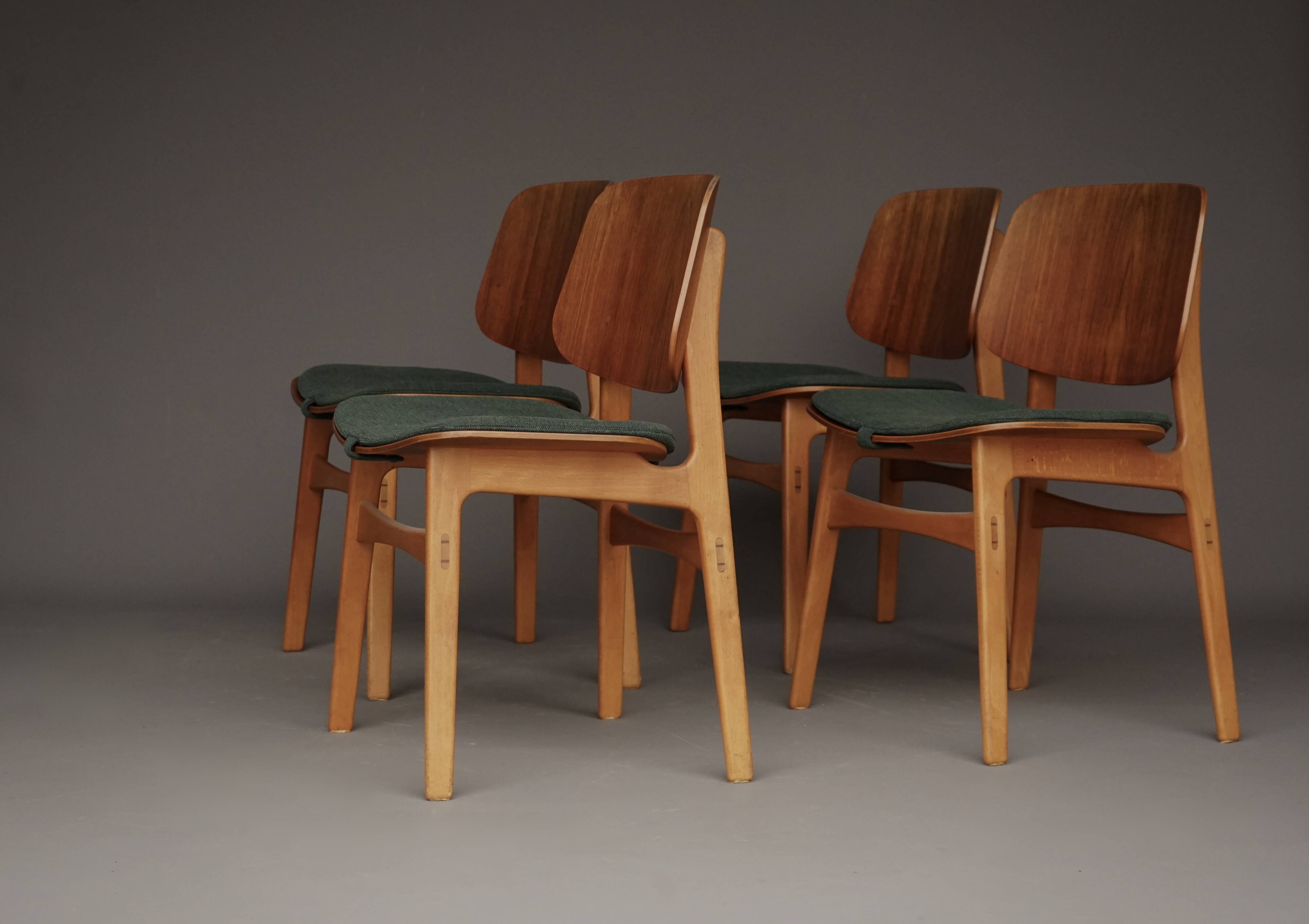 Model 155 Shell Chairs by Børge Mogensen for Søborg Møbelfabrik. Denmark