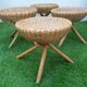 Summer Lounge 4 stools and coffee table Wicker of the 1960s