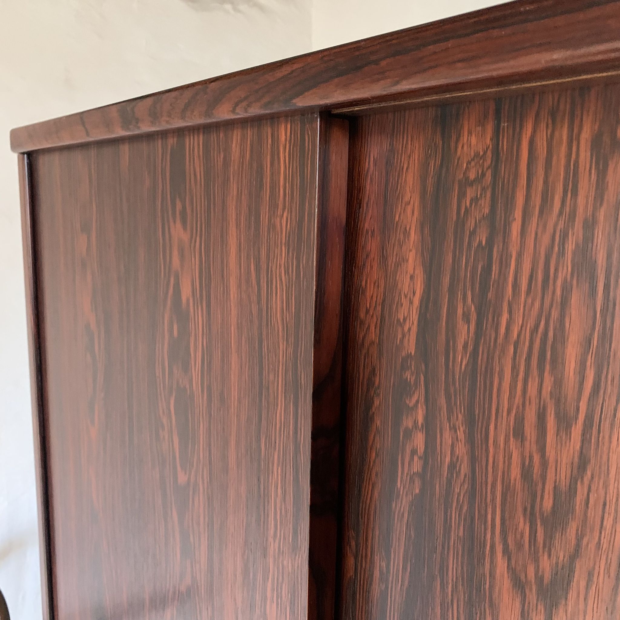 Vintage scandinavian wardrobe wardrobe rosewood sliding doors from tagus falsig