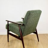 Fauteuil 'Lis', design en bouclés verts des années 1970 par Henryk Lis - 2 pièces disponibles