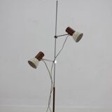 1970s chrome & metal adjustable floor lamp, czechoslovakia