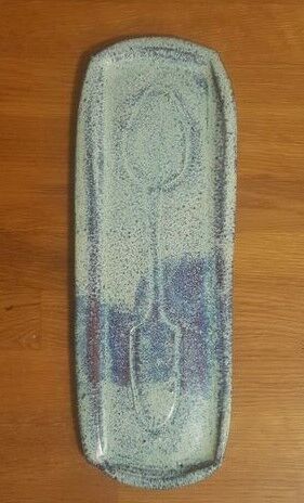 Blue ceramic spoon rest