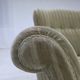 1960s, Danish armchair, original striped furniture velour, beech wood legs.