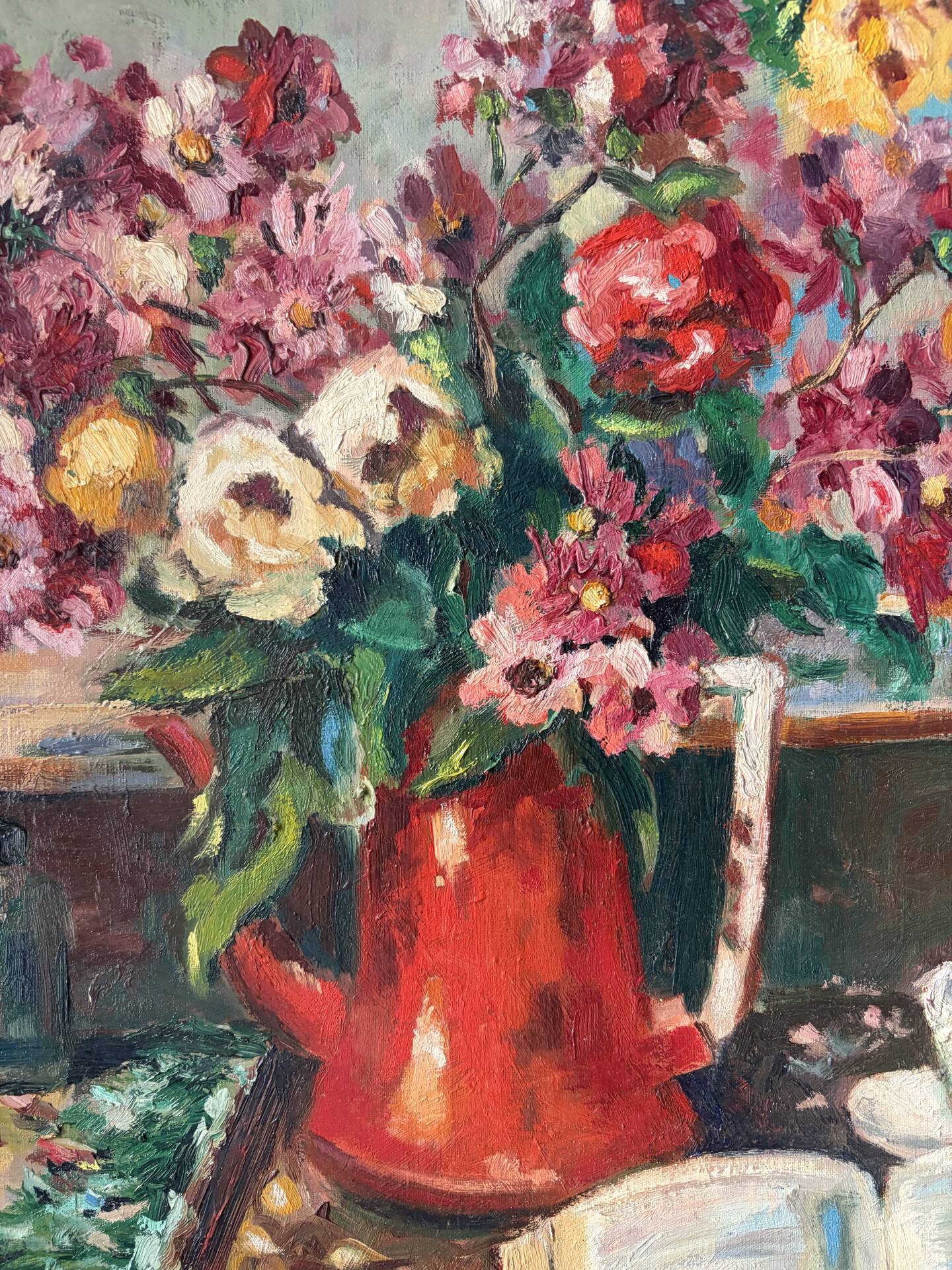 Afternoon bouquet, still life, oil on canvas signed