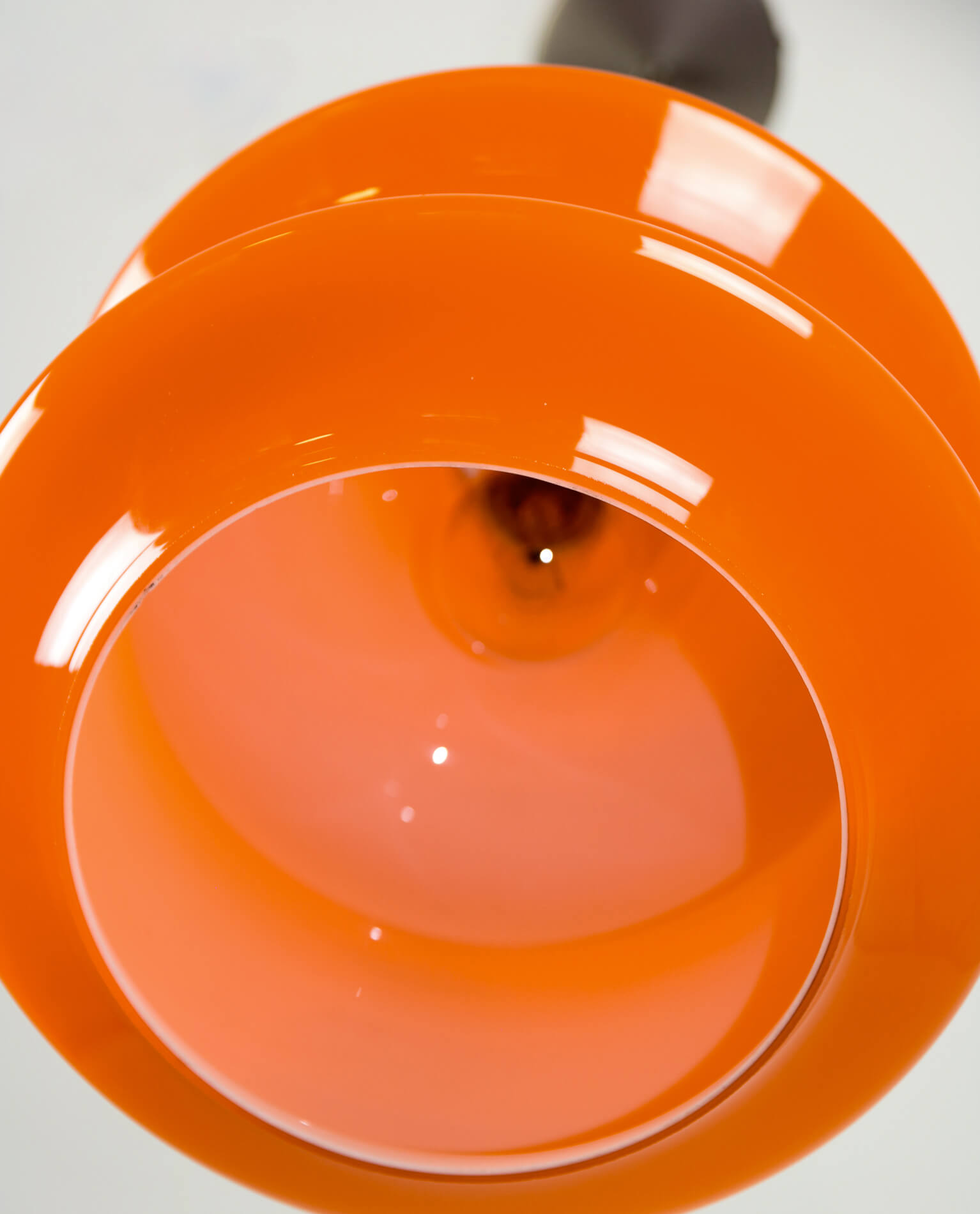 Mid-century orange glass pendant lamp