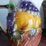 St-Clément pitcher in slip, fruit decoration