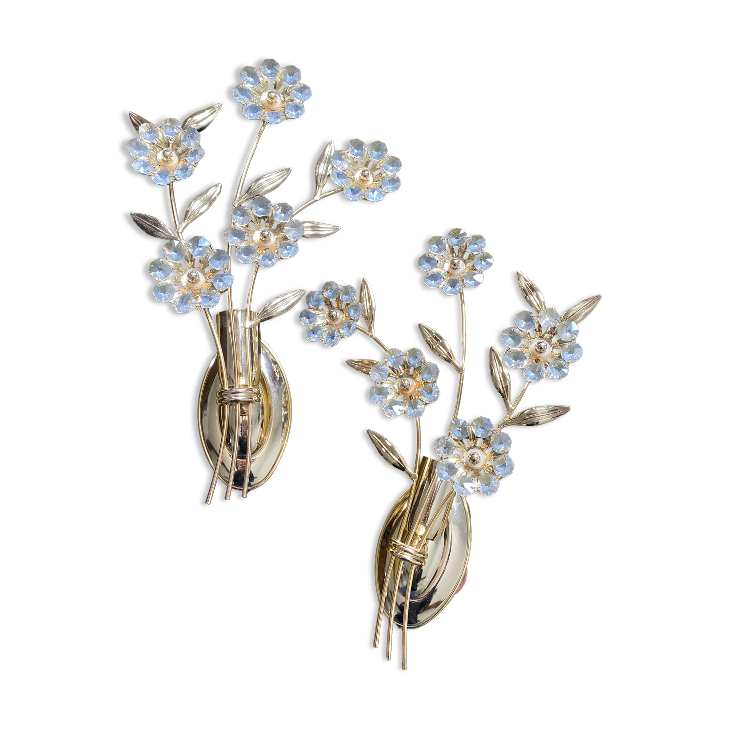 Lot de 2 appliques bouquet de fleurs