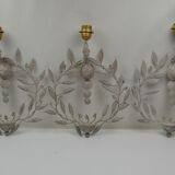 Set of 3 wall sconces in painted metal