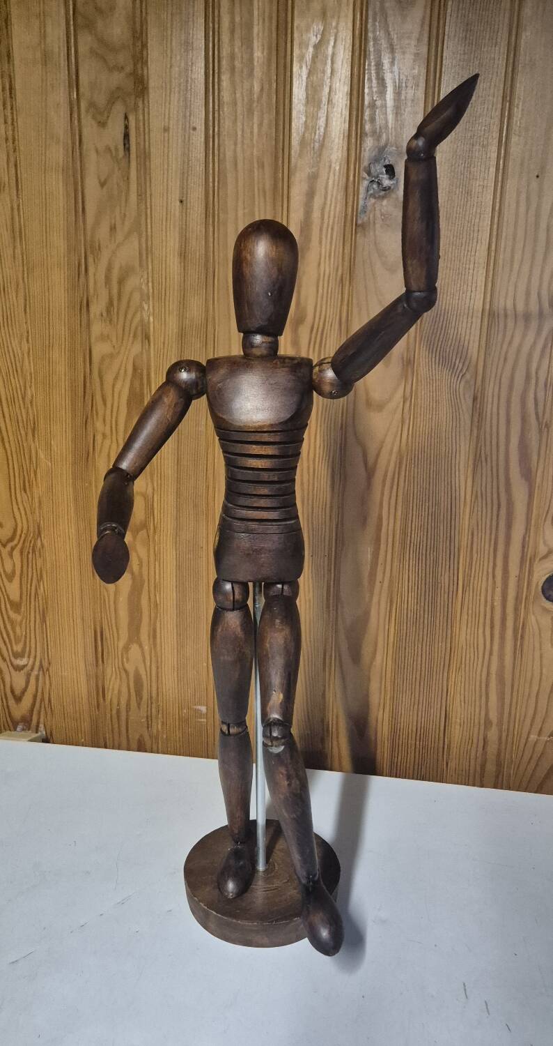 Antique wooden articulated artist's mannequin
