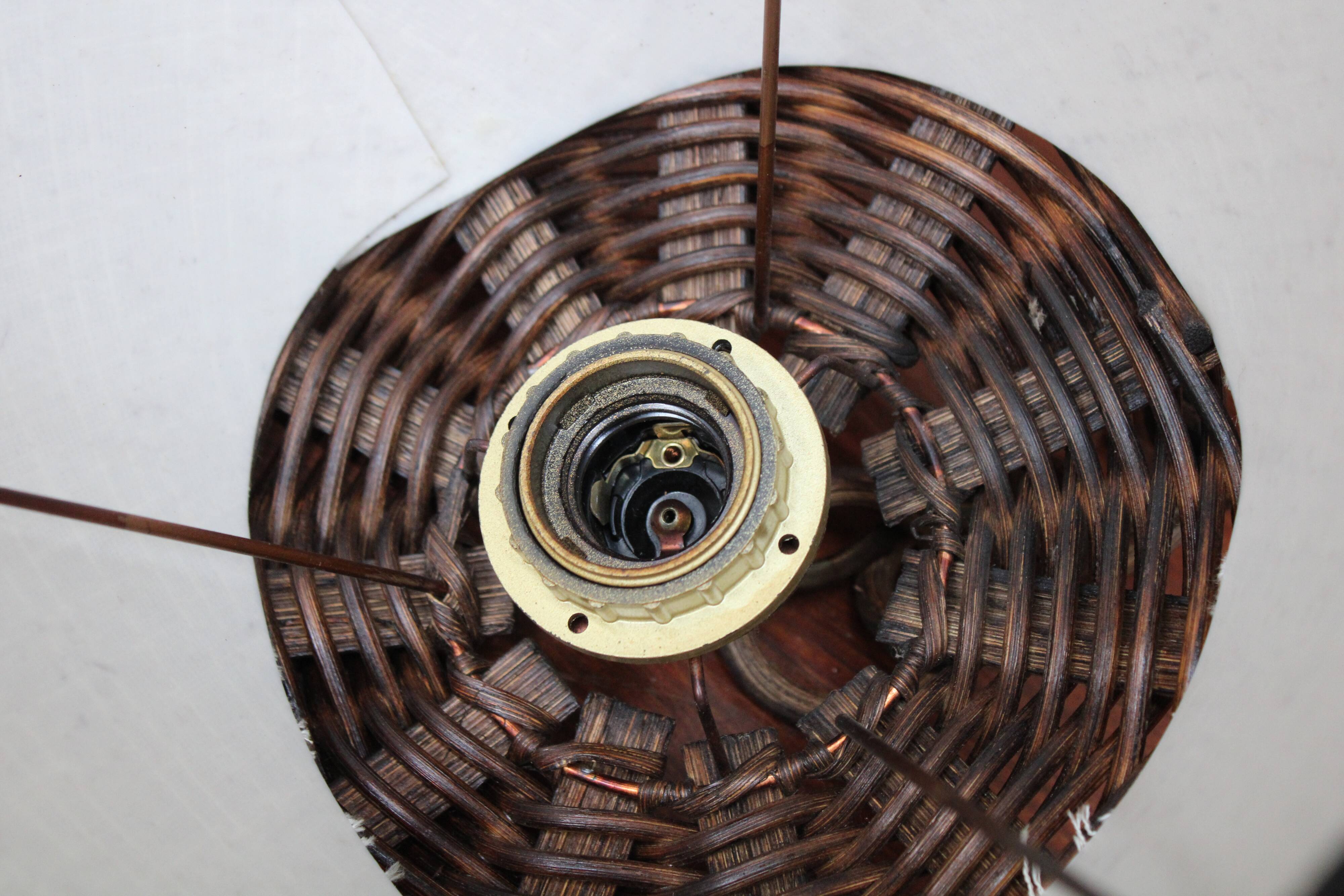 Vintage 1960s bamboo pendant light