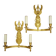 Large pair of wall sconces with winged caryatids in Empire style - gilded bronze