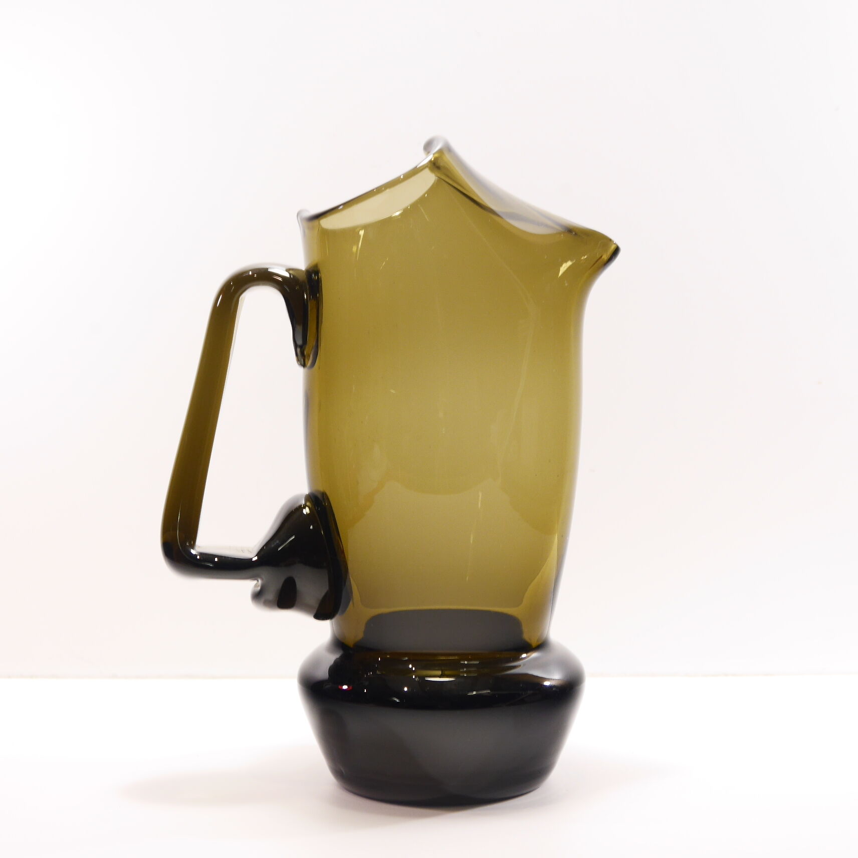 70's smoked glass pitcher