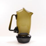 70's smoked glass pitcher