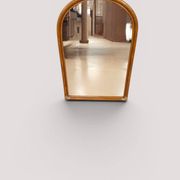 Vintage arch mirror in rattan and bamboo (90x61 cm) – Riviera style, years