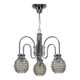 Lustre en chrome et verre des années 1970, Italie