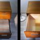 Vintage binder furniture 70's 2 drawers mahogany-alu roulette key