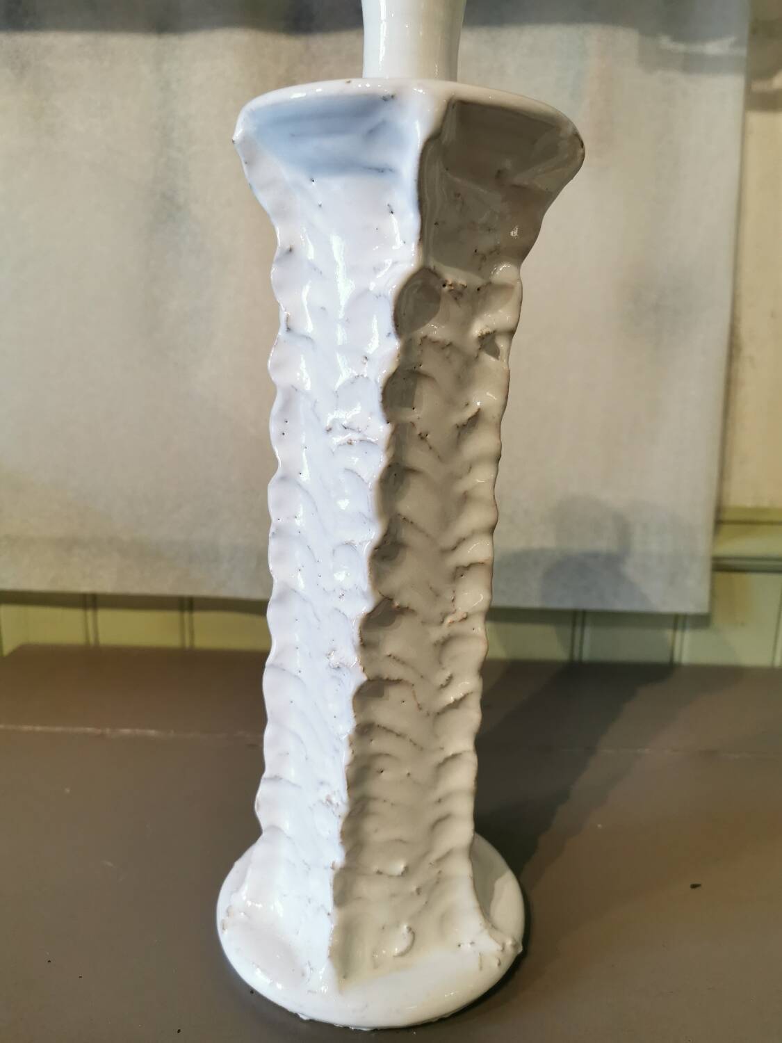 Large ceramic art candle holder Morocco