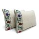 Set of 2 vintage embroidered cushion covers 36x61 cm