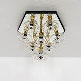 Lustre encastré en verre bicolore des années 1980 par F. Fabbian