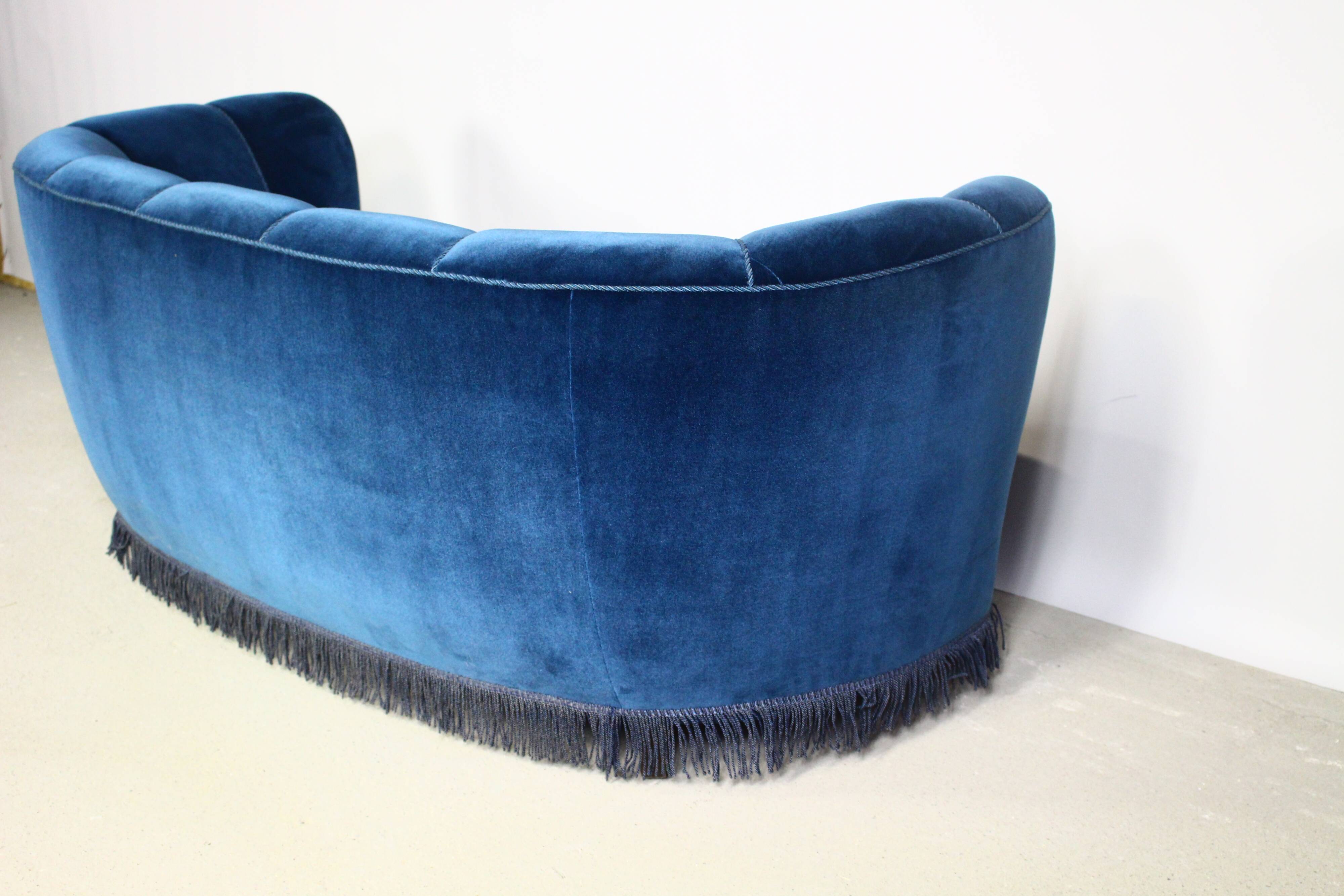 Danish Cabinetmaker Banana Curved Sofa, 1940s