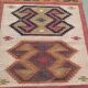 Tapis kilim en toile de jute et coton. 93cm x 162cm