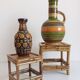 1950s Mid-Century French Bamboo and Wood Plant Pedestals, Hand-Crafted
