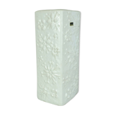 Vase vintage allemand de Scheurich Kosmos, émaillé blanc, motif sputnik modèle 263-31.
