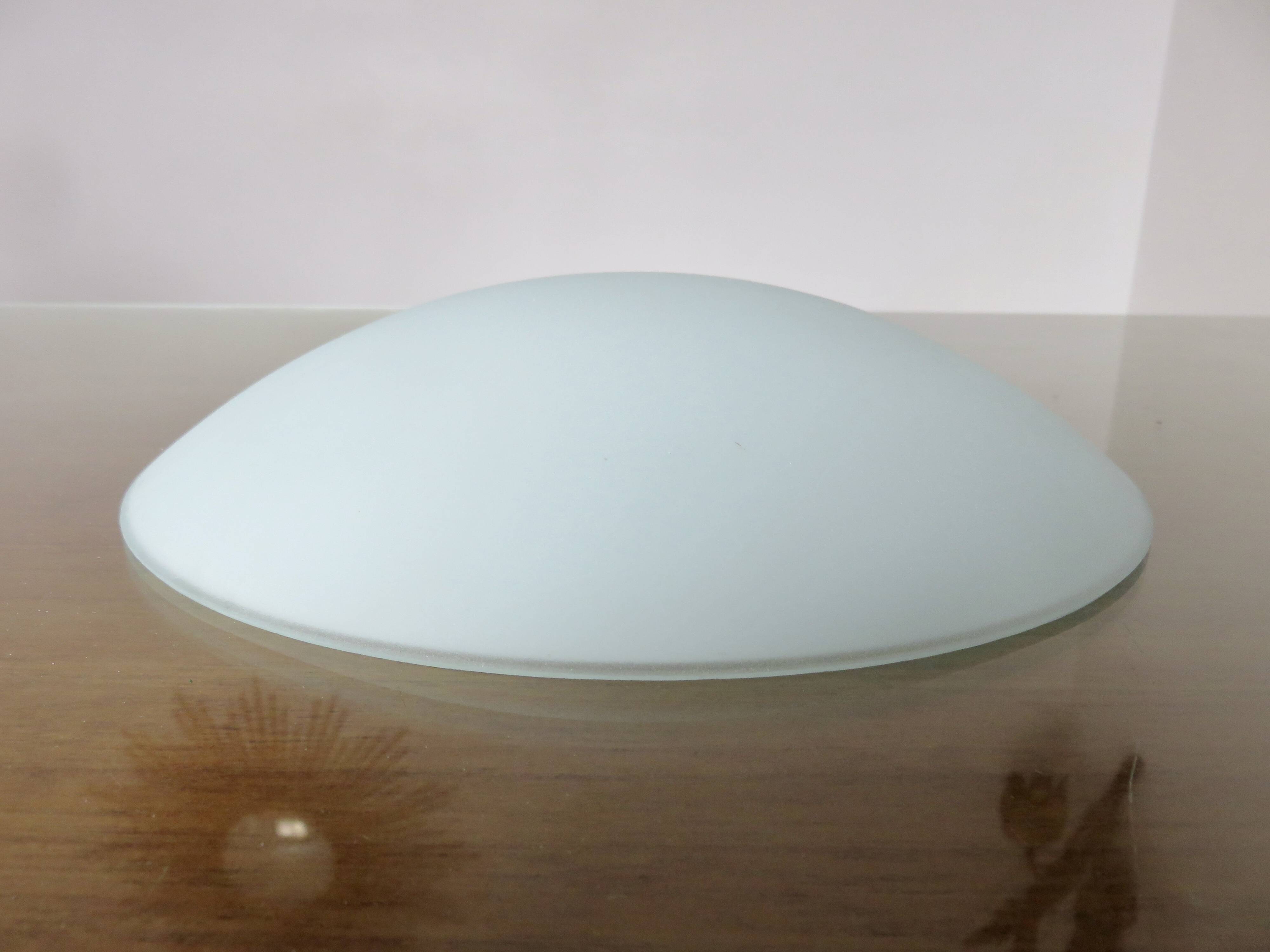 "Sun" wall lamp in chrome metal and frosted glass 80s 90s