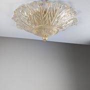 Barovier & Toso Foglia d’Oro Murano ceiling lamp, Italy, 1980s