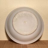 Plat creux porcelaine à feu décor légumes liseré doré - années 60