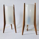 Pair of Mid-Century Table Lamps Pokrok Zilina, Tripod, Rocket, 1970s