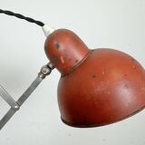 Red Industrial Midcentury Scissor Wall Lamp, 1950s