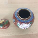 Silonated enamel ginger pot, enamelled brass