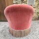 Pink velvet toad armchair