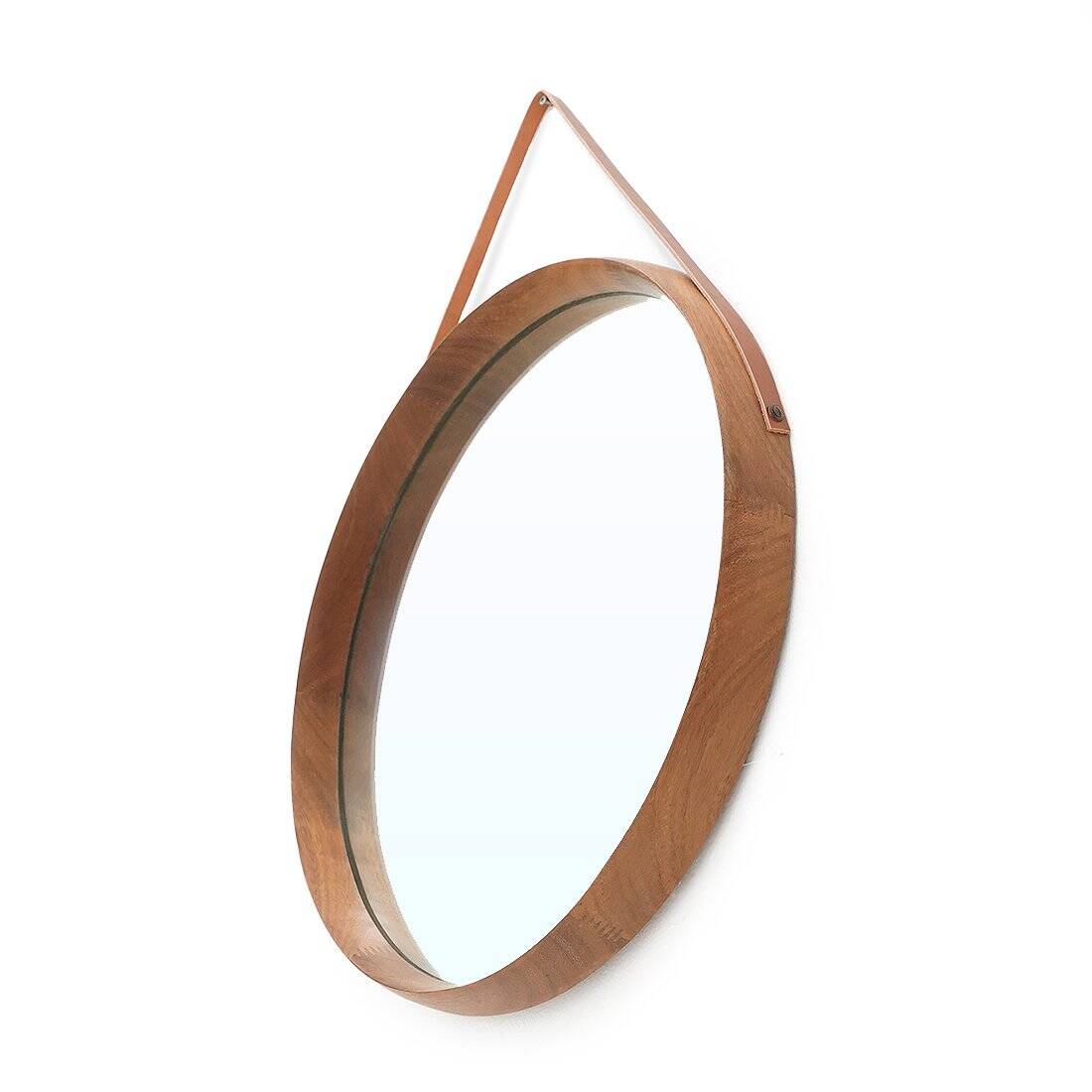 Round mirror with teak frame, 1960s